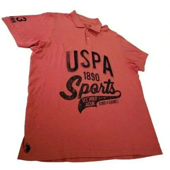 U S Polo Assn T-shirt polo Collared Red Size XL Men's USPA 1890 sports - Picture 7 of 11